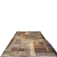 Tapis de porte en velours bouclé style rétro vintage, tapis d'entrée pour couloir, résistant à la saleté, antidérapant, motif géométrique abstrait