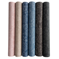 0.7mm PU Faux cuir fleur en relief Jeans similicuir tissu pour bricolage faisant des sacs vêtements arcs artisanat matériel décorations