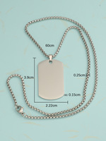 Collier personnalisé Hip Hop pour hommes boîte en acier inoxydable chaîne plaqué Laser gravé motif géométrique fêtes anniversaires