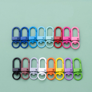 Màu sắc Snap móc kim loại Keychain chia vòng chìa khóa với chuỗi DIY Túi Khóa Phụ Kiện Bán buôn Dog Clips D keyrings - Product Image 1