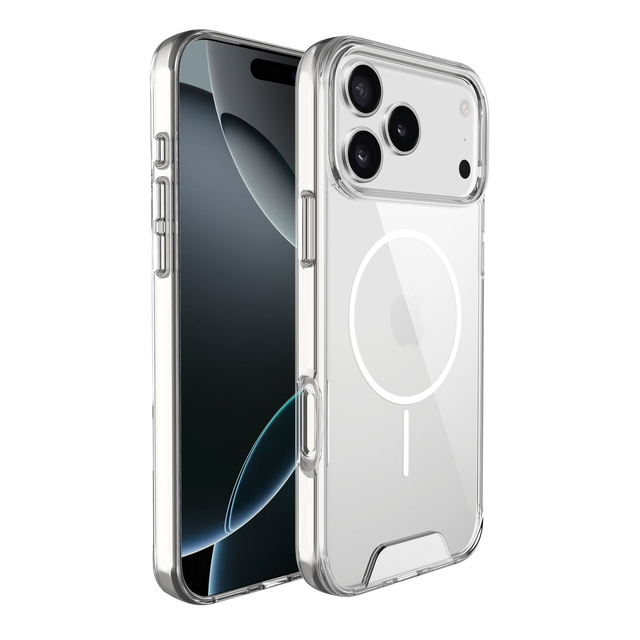 High Quality Magnetic Clear Case for iPhone 17 Pro Max Acrylic Back Shockproof Mobile Phone Case for iPhone 16/15/14/13/12/11