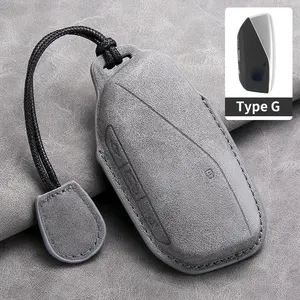 Coque de protection en cuir pour <span class=keywords><strong>clé</strong></span> de voiture pour <span class=keywords><strong>BMW</strong></span> i7 X7 G07 LCI iX I20 X1 U11 Série 7 G70 G09 XM U06 G81 <span class=keywords><strong>M3</strong></span> 2023 <span class=keywords><strong>Porte</strong></span>-clés protecteur - Product Image 3