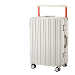 Travel <b>Suitcase</b> With Aluminum Frame 360 Degree Spinner Wheels <b>Lock</b> For Leisure Travel Unisex Elegant White Black Silver Light - Product Image 5