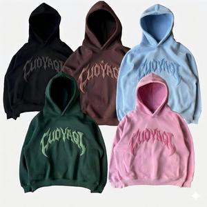 Sweat à capuche zippé personnalisé pour homme, en molleton bouclette 500 GSM, style vintage, effet soleil délavé, vieilli, imprimé léopard, délavé à l'acide, par fabricant de vêtements - Product Image 1