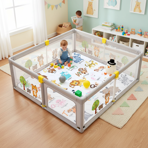 Parc de <span class=keywords><strong>jeu</strong></span> en plastique pour bébés et tout-petits, avec entrée sécurisée et dispositifs de sécurité – Utilisation en extérieur et en chambre – Vente en gros - Product Image 6