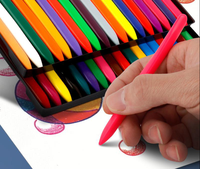 Crayones de Pastel al Óleo de Plástico Lavables, Borrables, No Tóxicos, Multicolores, de Alta Calidad, Marca Bonvada, Juego de 36 Colores para Niños