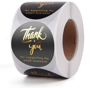 Vendita calda Logo personalizzato stampato rotolo di <span class=keywords><strong>carta</strong></span> <span class=keywords><strong>adesiva</strong></span> <span class=keywords><strong>blu</strong></span> timbratura oro grazie sigillo etichetta adesivi superficie finitura laminato - Product Image 1