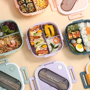 Contenitori per il pranzo quadrati di grande capacità 1300ml, bento box, contenitore per la conservazione degli alimenti con utensili da cucina - Product Image 2