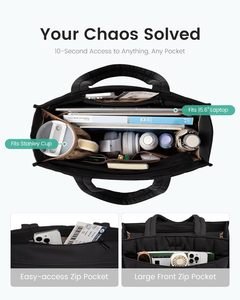 Borsa a Tracolla da Donna alla <span class=keywords><strong>Moda</strong></span> con Design a Scacchi, Grande Capacità, Chiusura a Cerniera, Due Manici Corti, Portatile - Product Image 3