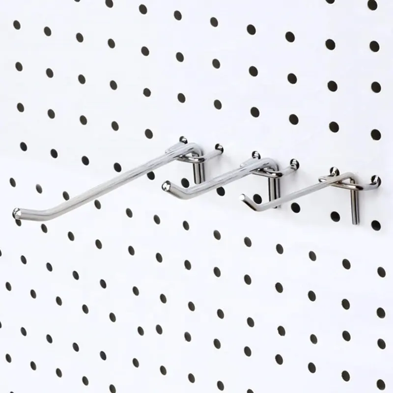 Kail rak tampilan papan pasak logam, aksesori alat gantung Panel lubang kustom