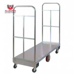 Gudang ritel kargo Transport baja jaring stabil Platform kayu logistik troli tangan - Product Image 5