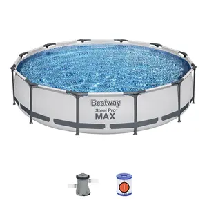 Bestway 56416 12 ft. x 30 in. Verão água jogar família ao ar livre quadro piscinas em aço pro max conjunto de piscina