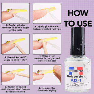 Décolle-colle 10 ml pour retirer les faux ongles, dissolvant de strass, outils de manucure, accessoires pour faux ongles, dissolvant liquide rapide - Product Image 2