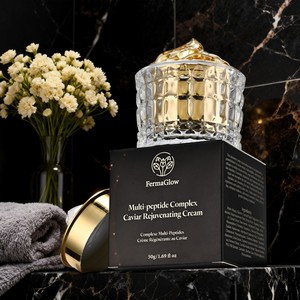 Creme Facial Rejuvenescedor de Caviar com Complexo de Multi Peptídeos Fermentados, Antienvelhecimento, Reparação de Rugas, Firmador, Hidratante e Nutritivo - Product Image 6