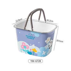 Panidea Family Shower Basket Rectangle PP Material 30.2x22.8x20.5cm Bathroom <b>Storage</b> With Handle - Product Image 5