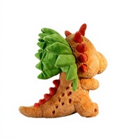 Peluche Dinosaure Triceratops Orange Douce et Moelleuse, Rembourrage Coton PP, Idéale pour Cadeau d'Anniversaire Enfant, Décoration Maison, Anti-Stress
