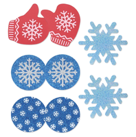 Vente en gros d'accessoires intimes jetables couleur magique à pois paillettes bleu flocon de neige couvre-poitrine gants de Noël mamelon