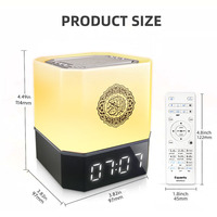Haut-parleur Coranique en forme de Kaaba avec horloge Azan, veilleuse LED, rechargeable, décoration islamique pour la maison
