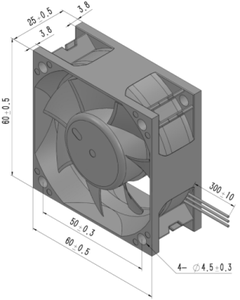 6025 DC Kühlventilator Doppelkugellager PBT-Material 24V 6500RPM Elektrisch ODM Anpassbar IP68 Wasserdicht - Product Image 5