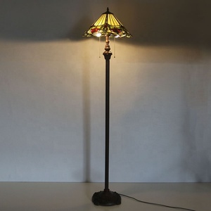 LongHuiJing Tiffany Style Victorian Design 2-<b>light</b> Bronze Floor Lamps 16Inch Stained Glass Lampshade Sofa <b>Corner</b> Decor - Product Image 2