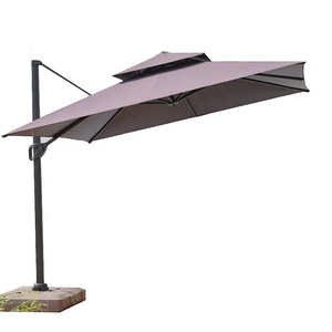 Sombrilla de jardín con precio de fábrica, 10 pies, con LED solar, tipo cantilever, con rotación de 360 grados - Product Image 4