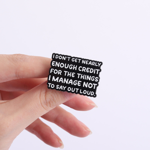 Pin de Esmalte con Frase Minimalista 'No Obtengo el Agradecimiento por las Cosas que No Dije', Broche, Insignia de Solapa, Joyería al por Mayor - Product Image 4