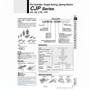 CJPS6-5-B รุ่นกระบอกหมุดนิวเมติก SMC - Product Image 1