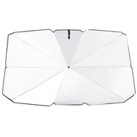 Pare-soleil télescopique pliable en titane argenté pour pare-brise de voiture