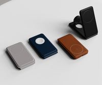 Nouveaux gadgets : support de téléphone pliable 3-en-1 avec charge sans fil magnétique 15W PD, charge rapide Type-C, support de téléphone en cuir premium
