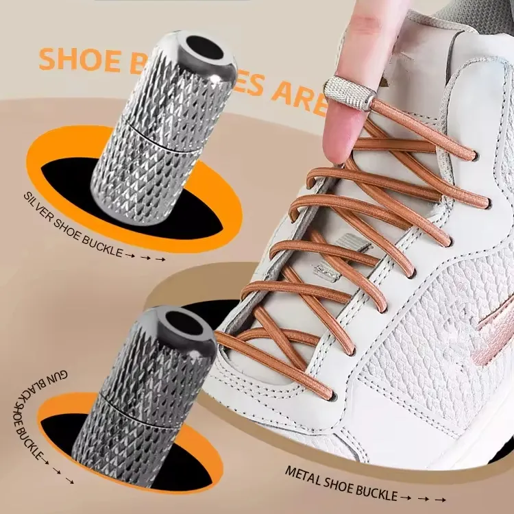 Nouveaux lacets élastiques baskets Tennis lacets ronds sans attaches enfants adultes sans cravate lacet élastiques accessoires de chaussures