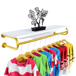 Présentoir autoportant en métal doré Art Déco multifonctionnel - 1 étagère, montage facile, pour magasin de vêtements - Product Image 6