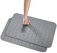 Tapis de bain en pierre de diatomée antidérapant, super absorbant, séchage rapide, plat et rigide, motif flèche, tapis de sol pour salle de bain, lot de 2