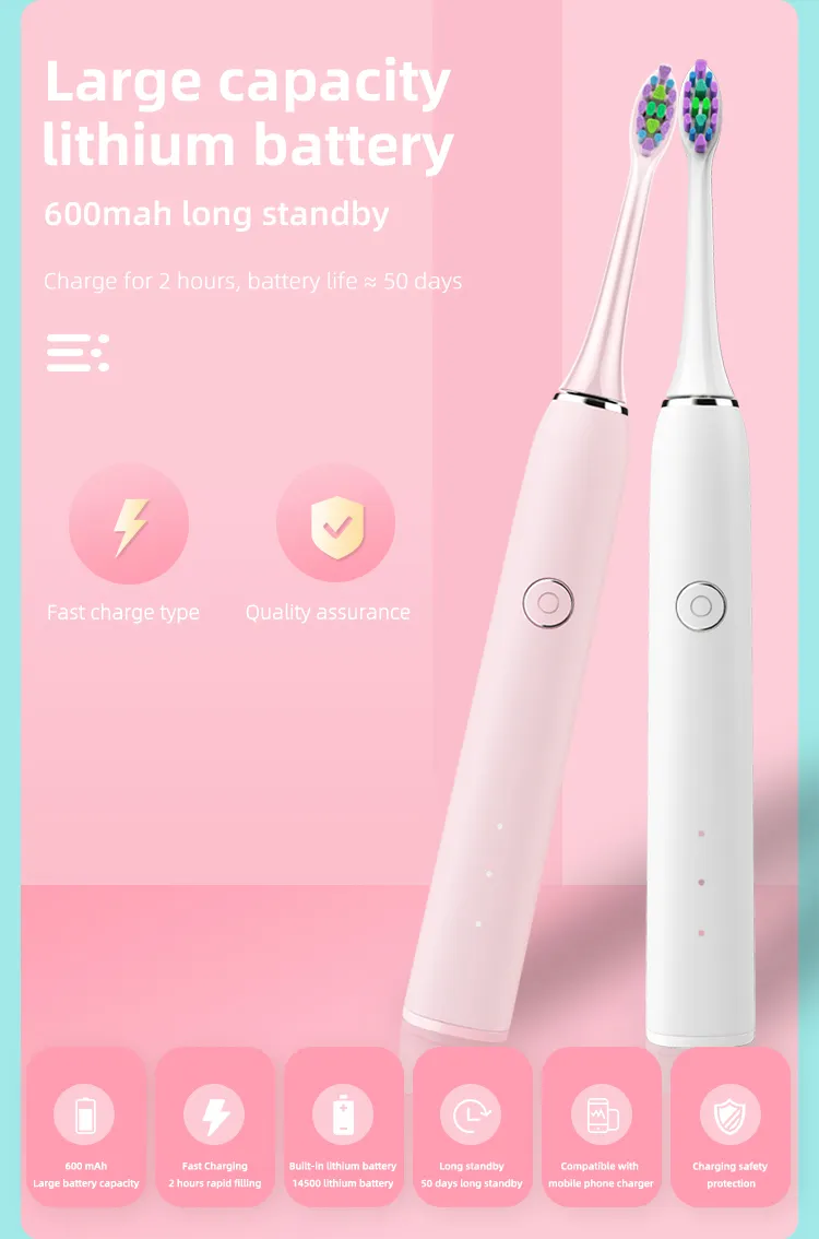 IPX7 USB Fast Charge Charging Automatic Vibrate Dental Electrical Electronic Electric Tooth Brush Toothbrush