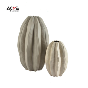 Florero moderno nórdico hecho a mano para decoración del hogar, jarrón de lujo con rayas onduladas naturales, blanco mate, piezas de arte, jarrón - Product Image 3