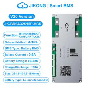JIKONG JK BMS V20 JK-BD6A32S15P 8S-32S 0.6A 150A Équilibreur Actif Intelligent pour Batteries LiFePo4 LTO, Prise en Charge RS485/CANBUS 20V-130V - Product Image 1