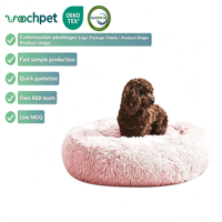 Lieferanten große Luxus kissen rosa lange Plüsch Innen sofa wasch bar beruhigende Donut Kusch ler Haustier lustige Hund flauschiges Bett