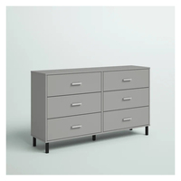 Chambre à coucher moderne bon marché blanc noir gris armoire de salon commodes en bois 6 commodes