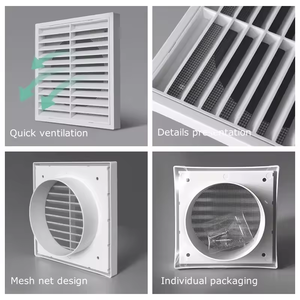 <span class=keywords><strong>Grille</strong></span> <span class=keywords><strong>d</strong></span>'ouverture élégante pour la salle <span class=keywords><strong>de</strong></span> bain avec design élégant Hotte et couvercle <span class=keywords><strong>de</strong></span> sortie <span class=keywords><strong>d</strong></span>'air étanche à la pluie pour tuyau en plastique carré moderne - Product Image 5