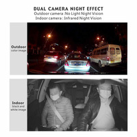 Caméra CCTV double 200m 1080p HD pour voiture avec vision nocturne infrarouge double objectif pour taxi/SUV/autobus scolaire