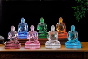 Элегантная Статуэтка из хрустального стекла семь будд религиозный священный подарок для мира и процветания с квадратной подставкой для демонстрации - Product Image 2