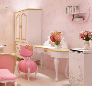 Table de toilette pour petite fille au design français populaire, miroir intégré, armoire <span class=keywords><strong>en</strong></span> <span class=keywords><strong>bois</strong></span> massif, chambre à coucher, salon - Product Image 2
