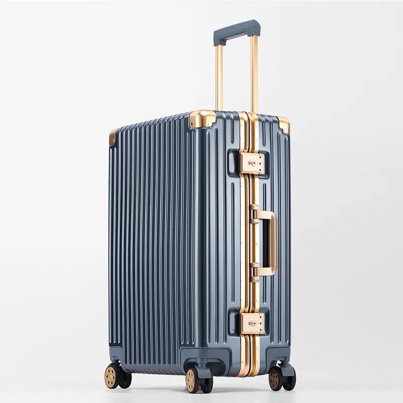 Tas troli laptop koper bisnis pabrikan Tiongkok tas bagasi travel OEM tas koper troli bisnis bingkai aluminium baru