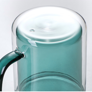 Tazza da Tè in <span class=keywords><strong>Vetro</strong></span> a Doppia Parete 350ml, Colore Personalizzabile, Bicchiere Resistente al Calore con Manico per Casa e Bar - Product Image 4