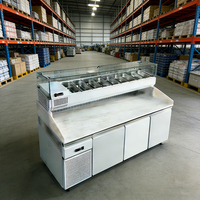 Réfrigérateur pour bar à salades, préparation de sandwichs, congélateur en marbre, tables de préparation de pizzas, réfrigérateur en acier inoxydable