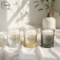 Bougie parfumée moderne de luxe en cire de soja faite à la main avec gobelet en verre électroplaqué perlé, parfum personnalisé, cadeau pour les commandes en gros