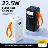 Batterie externe robuste 80000 mAh, charge rapide PD 22,5 W, multi-ports, lampe torche extérieure