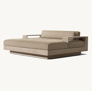 Ensembles de mobilier de jardin <span class=keywords><strong>d</strong></span>'extérieur Sassanid, mobilier <span class=keywords><strong>d</strong></span>'extérieur de luxe pour hôtel, chaise longue double en teck de Cap-Vert - Product Image 4