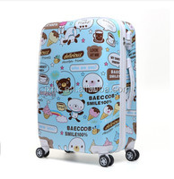 Bagages personnalisés colorés pour enfants valise de voyage avec roue roulante valise à roulettes avec film d'impression PC de dessin animé