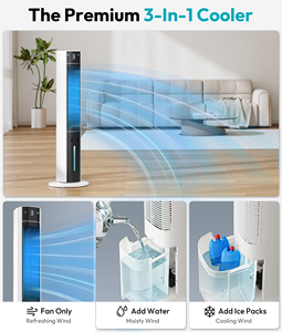 Ventilateur tour silencieux intelligent de 32 pouces pour l'été avec télécommande, électrique, sans pales, sur pied, rotatif - Product Image 3