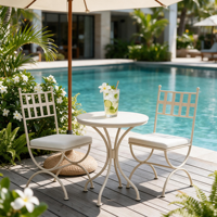 Fauteuil moderne en fer forgé noir confortable avec coussin pour l'extérieur/l'intérieur, idéal pour la terrasse, le jardin, le balcon et la salle de séjour